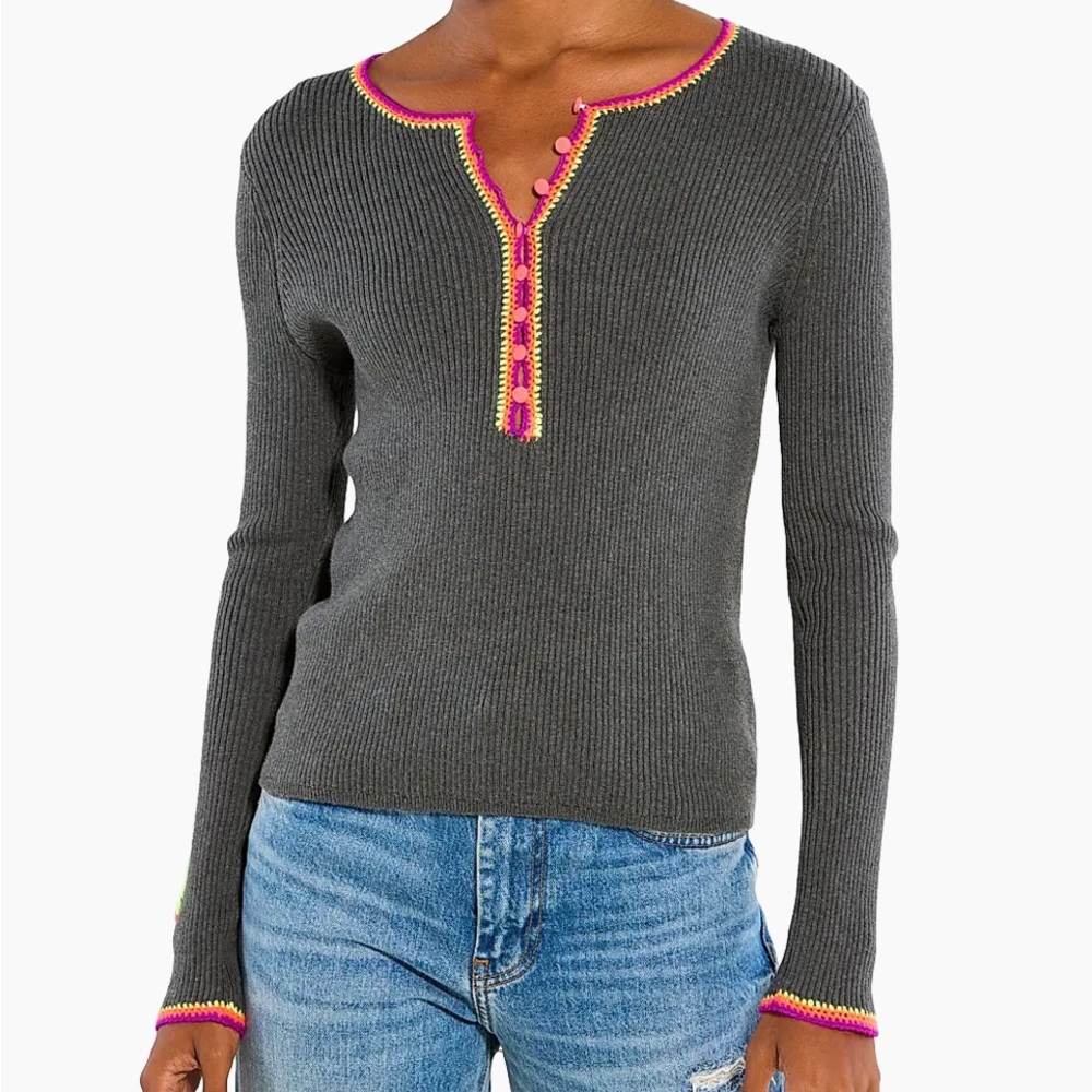 Lisa Todd Black Patch Sweater